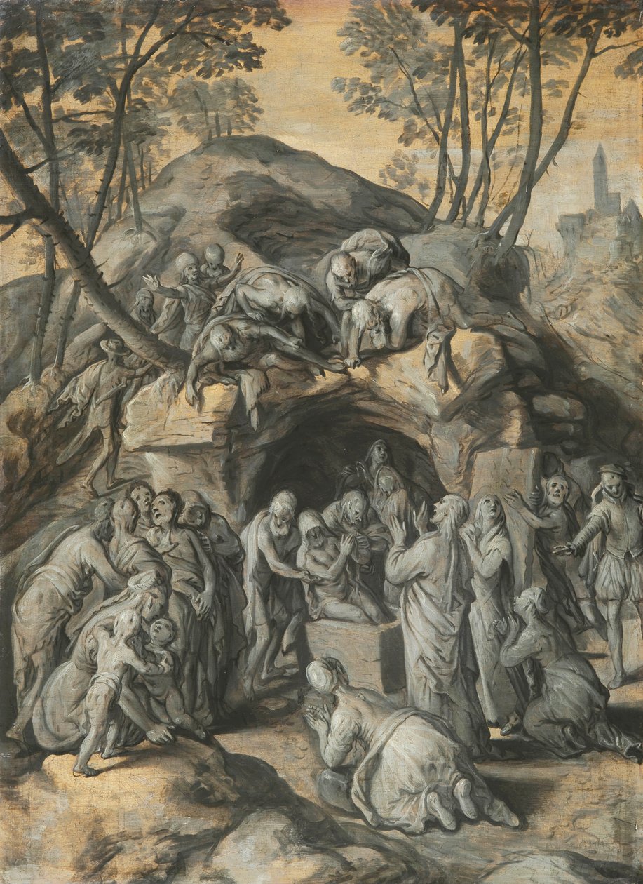 Holandés: La resurrección de Lázaro La resurrección de Lázaro de Joachim Beuckelaer
