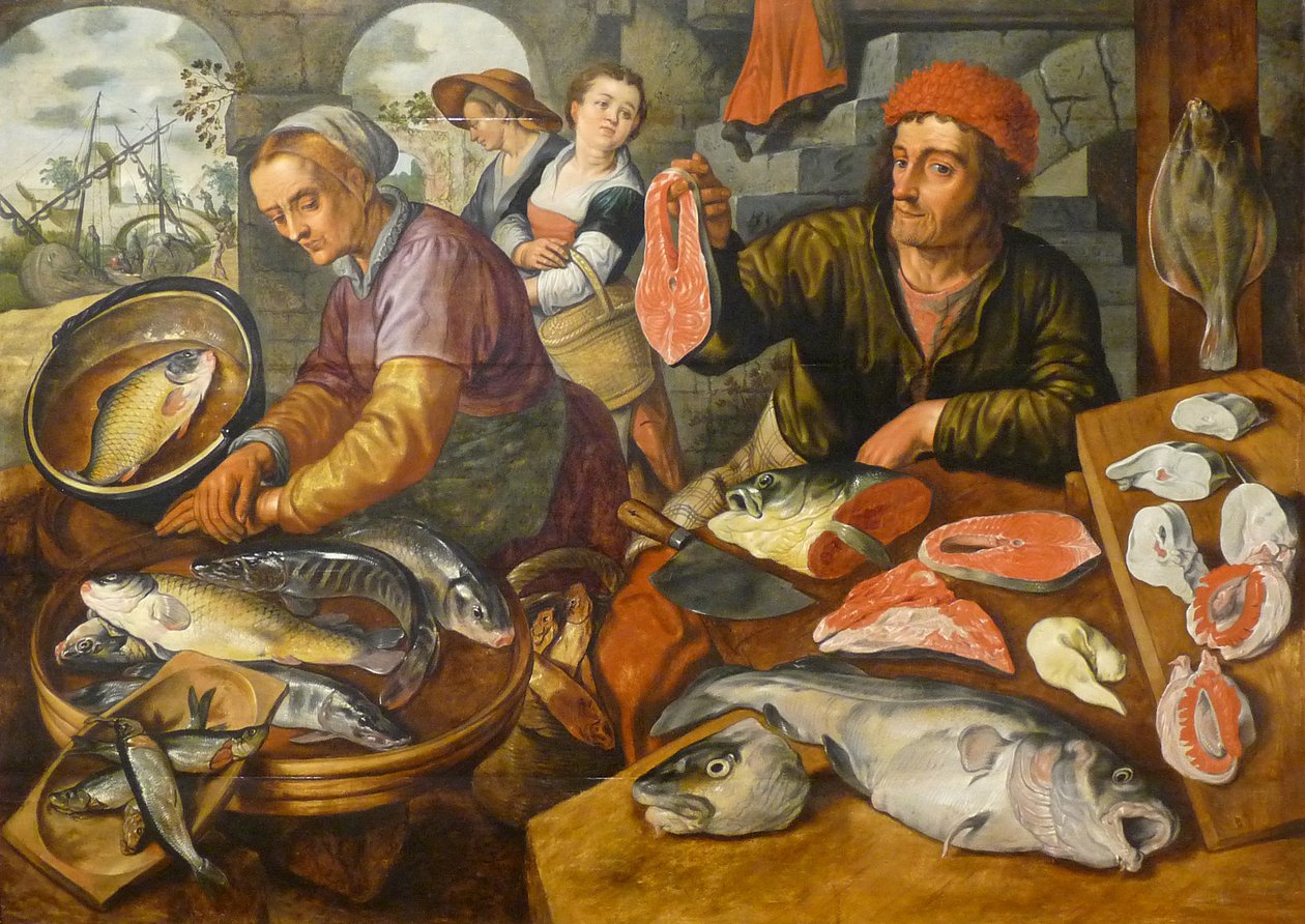 Francés: Le Marché aux poissons Mercado del pescado de Joachim Beuckelaer