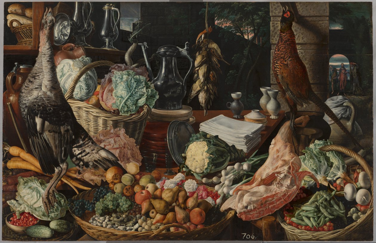 Escena de cocina con Cristo en Emaús de Joachim Beuckelaer