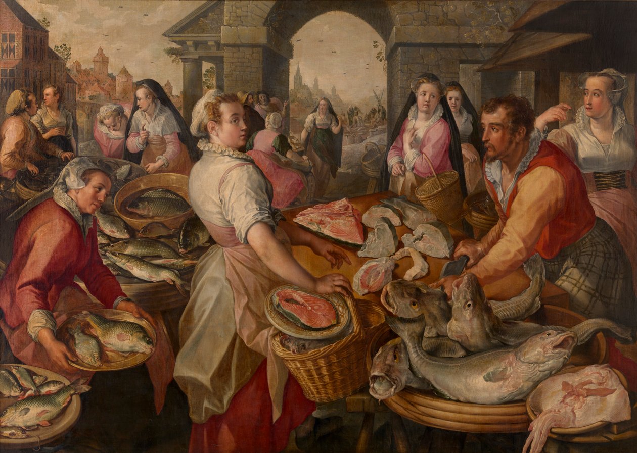 Pescadería (óleo sobre tabla) de Joachim Beuckelaer
