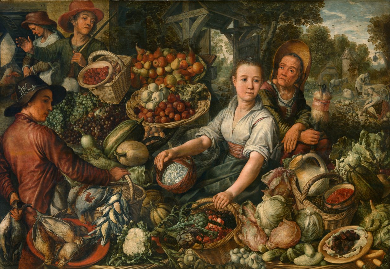 Mercado de verduras (óleo sobre panel) de Joachim Beuckelaer