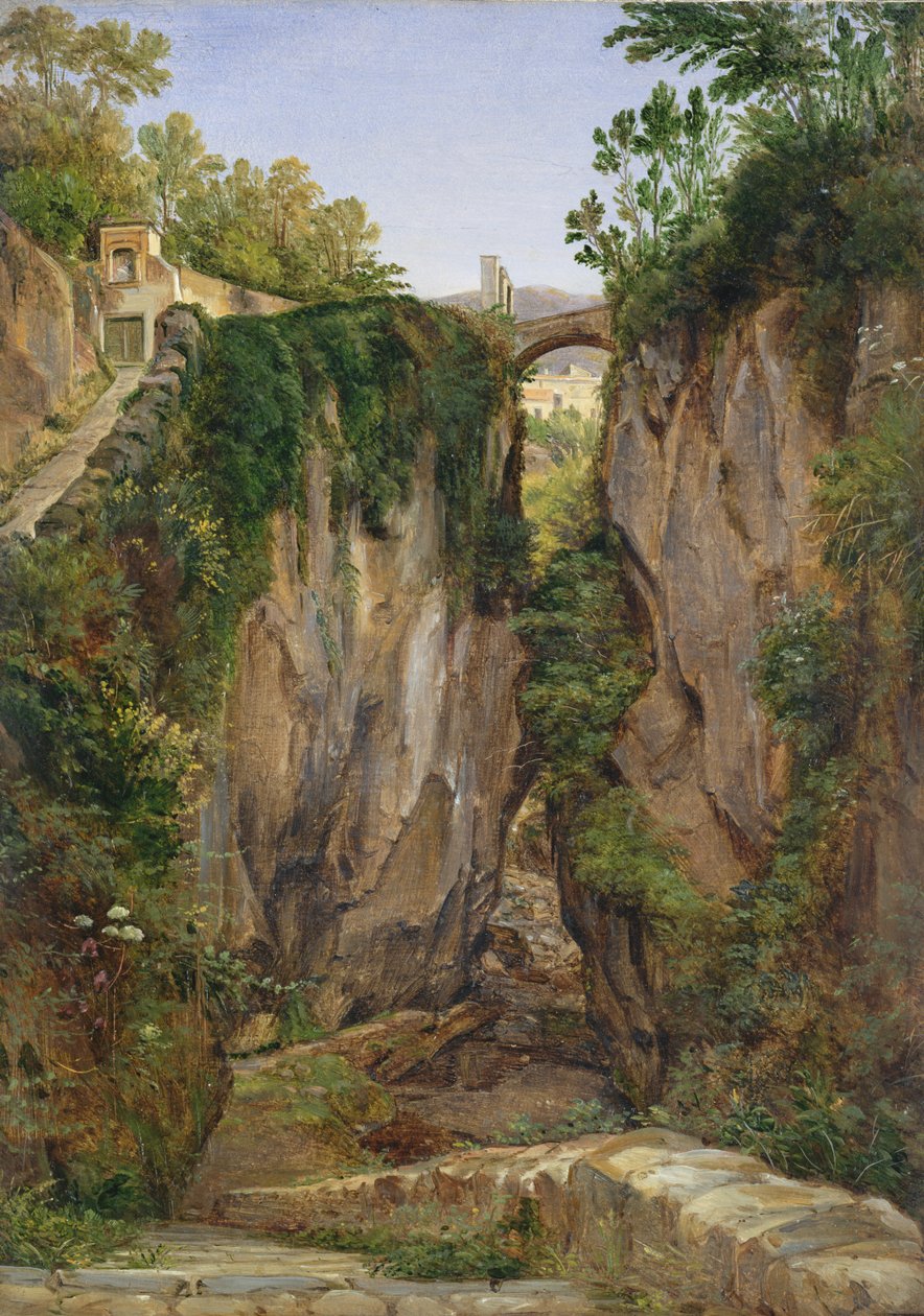 Un valle rocoso en Sorrento, 1823 de Joachim Faber