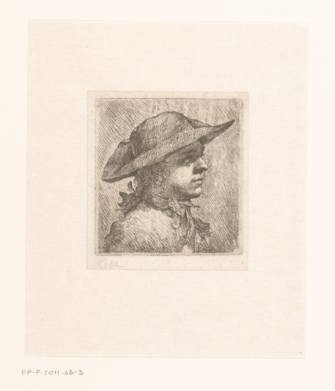 retrato, de, un, joven, con, un, sombrero de Joachim Martin Falbe (attributed to)