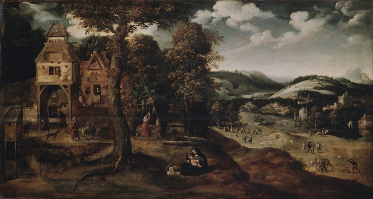 Paisaje con la huida a Egipto de Joachim Patinir