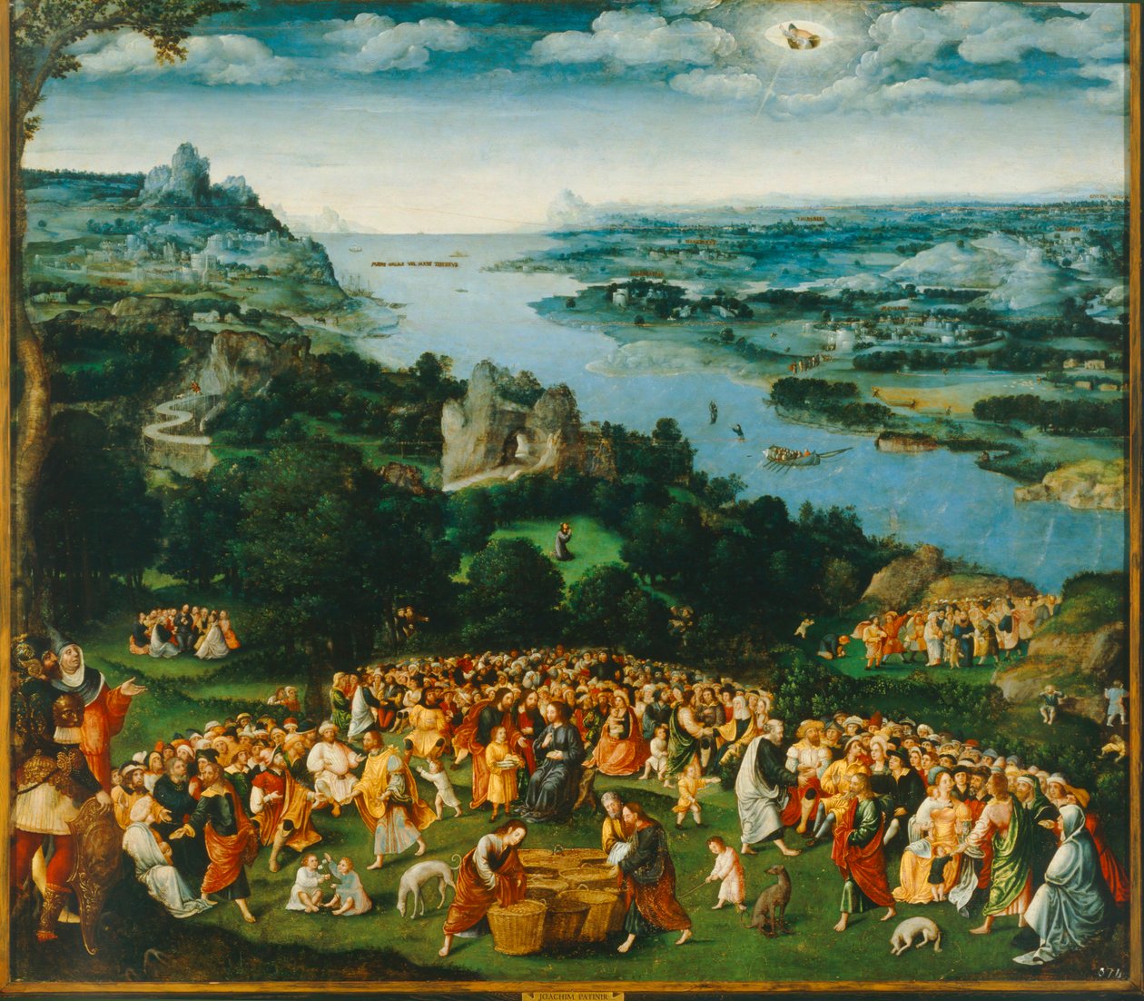 La multiplicación de los panes ... (óleo sobre lienzo) de Joachim Patinir