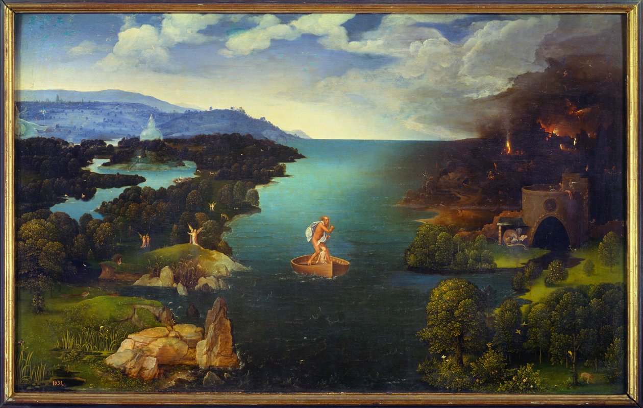 El paso del Estigia. Caronte en su barco en el Inframundo de Joachim Patinir