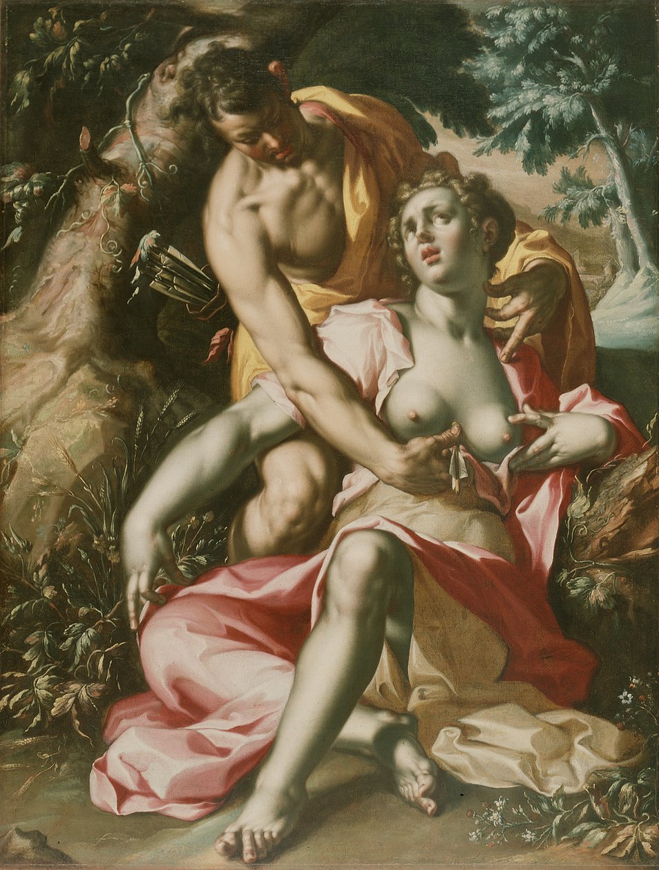 Céfalo y Procris (La muerte de Procris), c.1595-1600 (óleo sobre lienzo) de Joachim Wtewael or Utewael or Wyewael