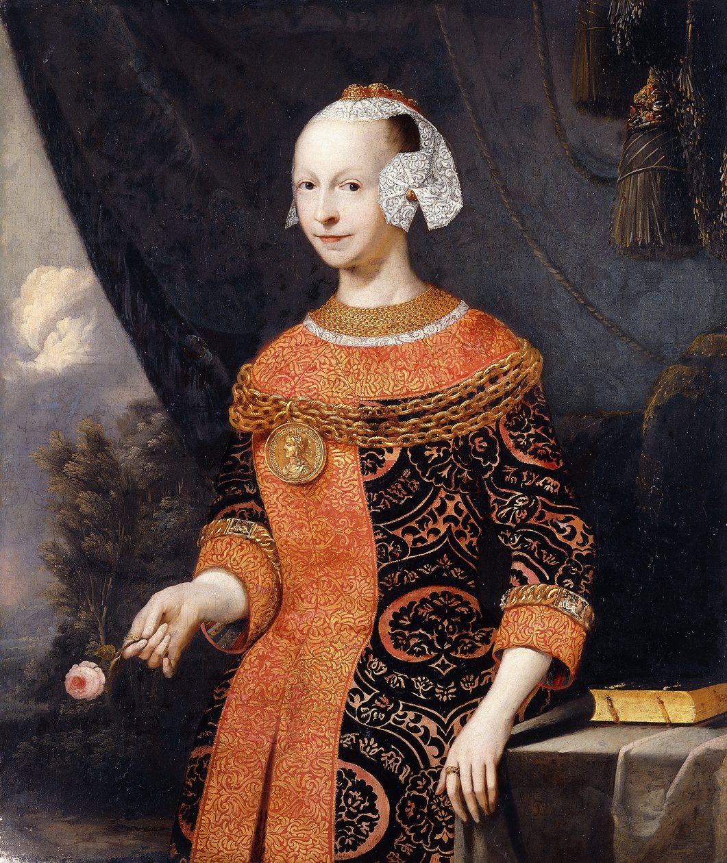 Retrato de una dama, identificada como Anne, Marquesa de Basville de Joachim or Luhne Luhn