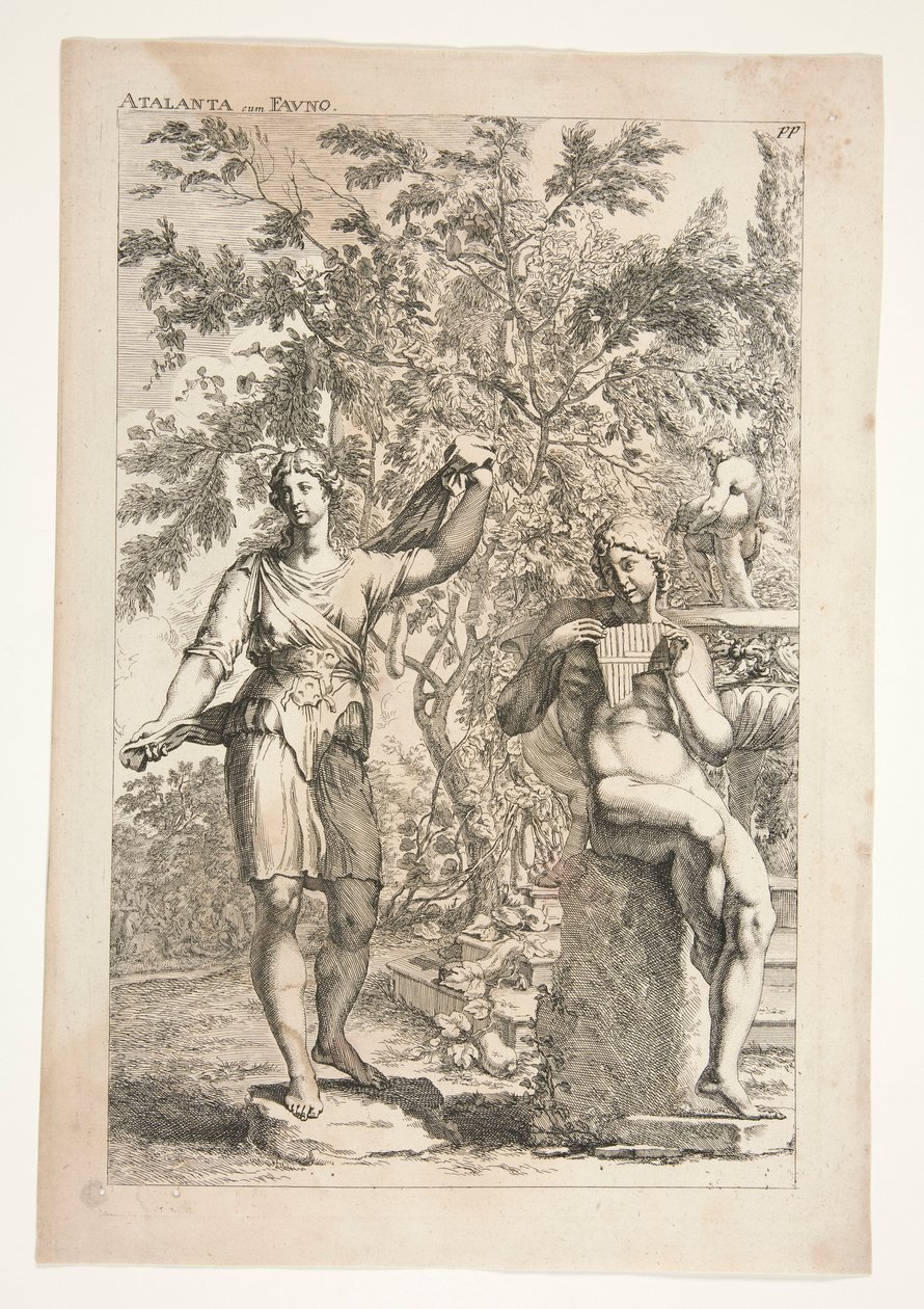 Atalanta y un fauno, de esculturas antiguas admiradas de Joachim von Sandrart