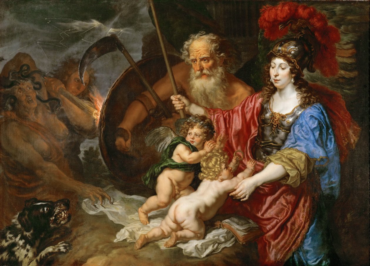 Barroco: Minerva y Saturno protegiendo el Arte y la Ciencia de la Envidia y la Falsedad por Joachim von Sandrart de Joachim von Sandrart