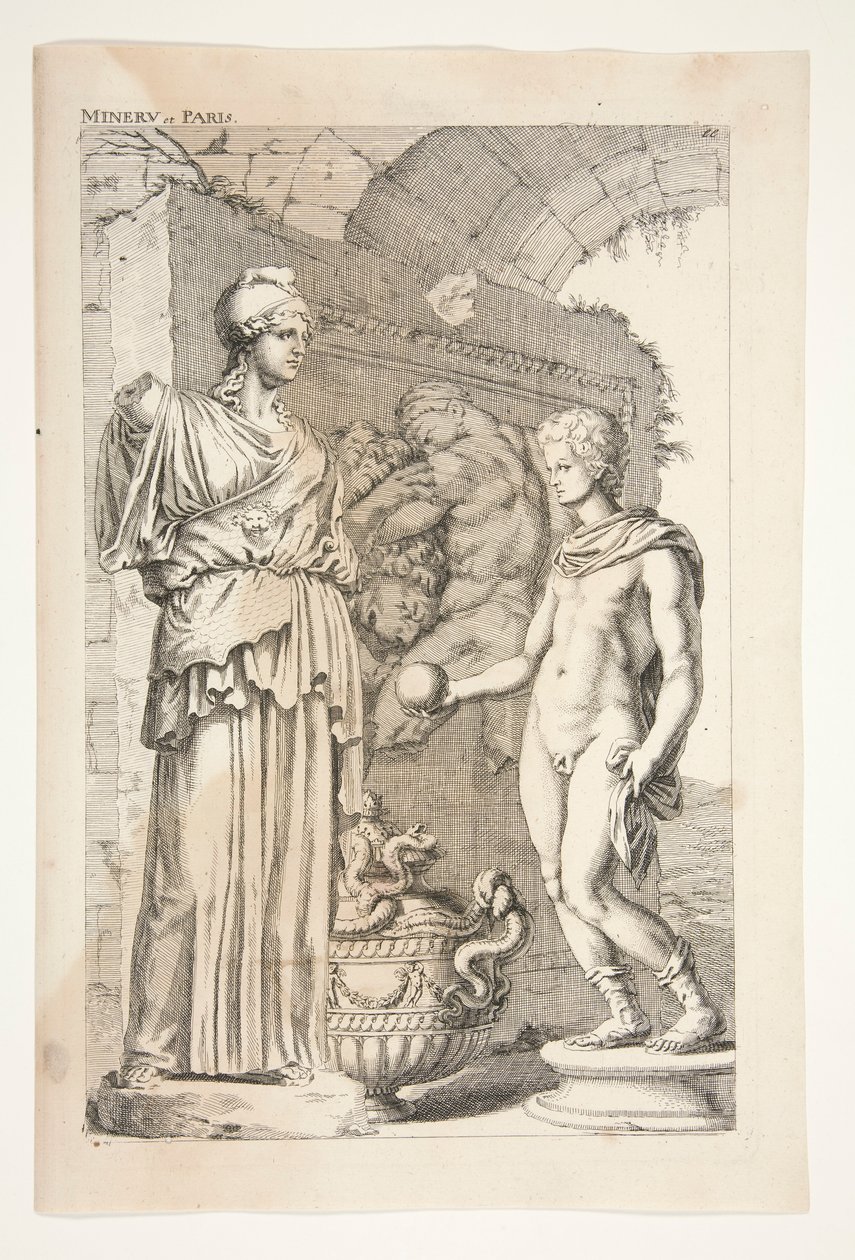 Minerva y París, de Esculturas antiguas admiradas de Joachim von Sandrart