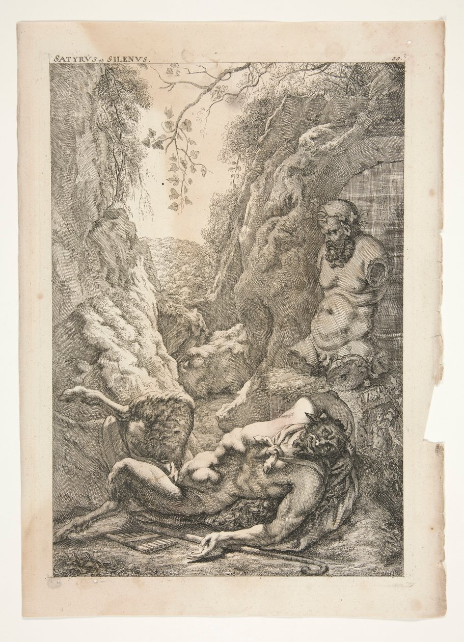 Sátiro y Silenos, de Ancient Sculptures Admired de Joachim von Sandrart