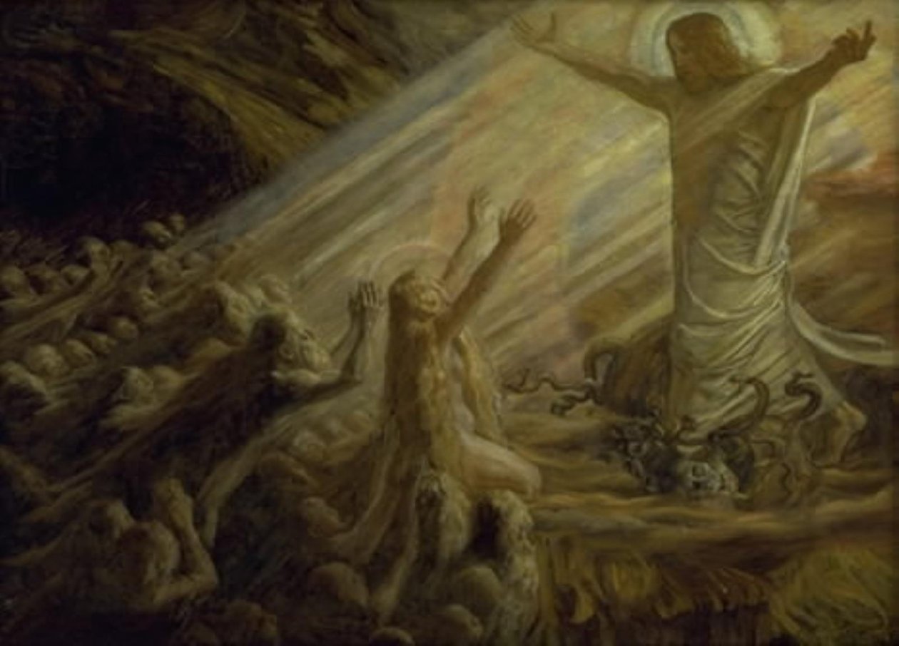 Cristo en el reino de los muertos. Estudio de Joakim Frederik Skovgaard