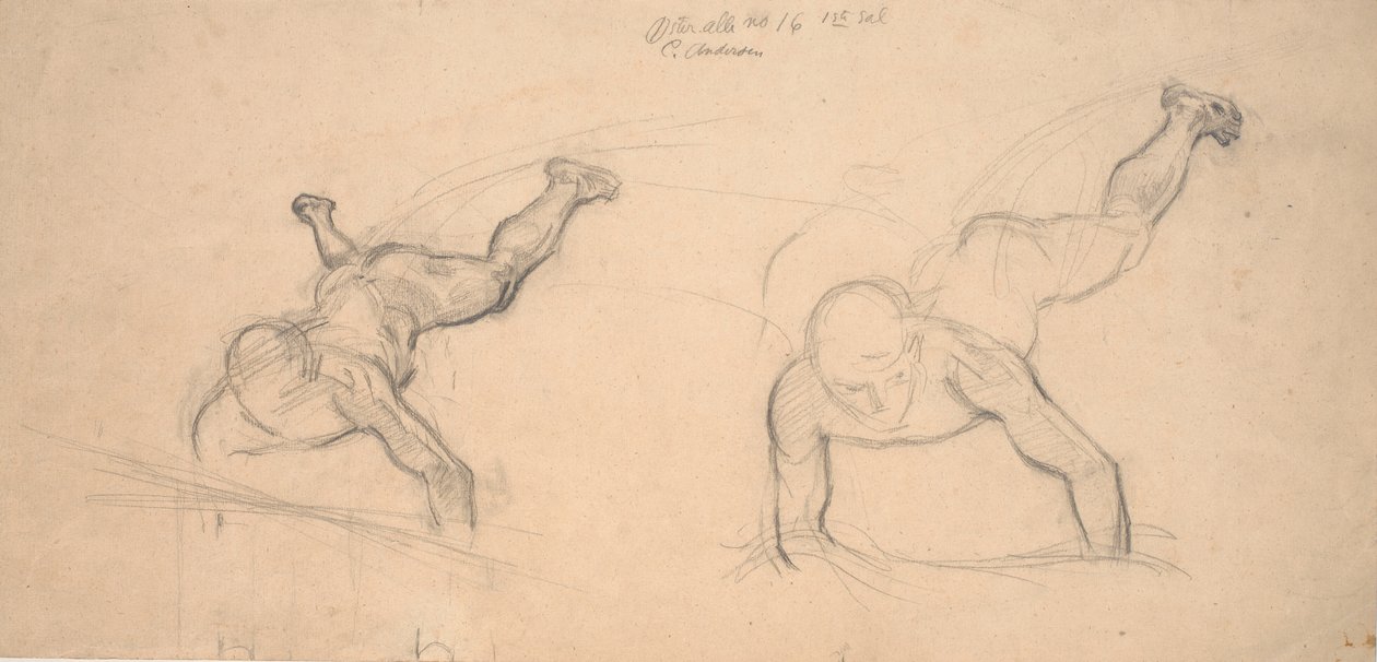 Dos estudios de niños gateando (o ángeles voladores) de Joakim Frederik Skovgaard