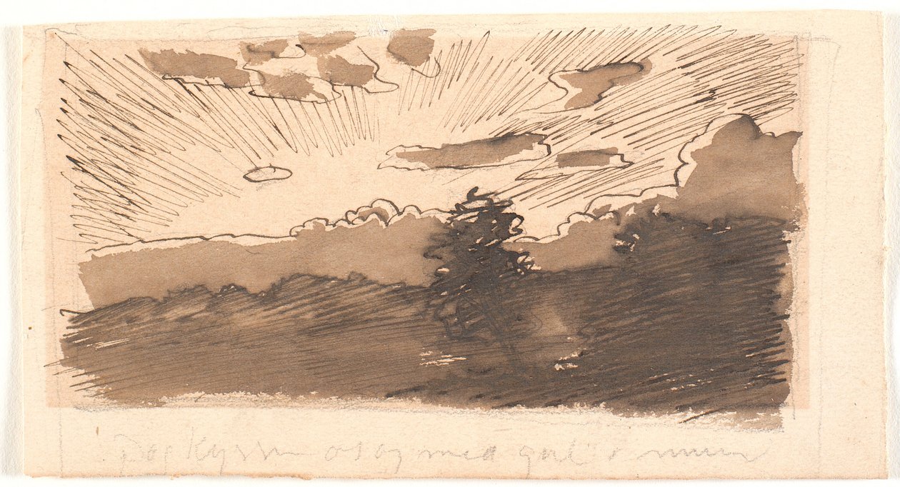 Boceto para paisaje vespertino de Joakim Frederik Skovgaard