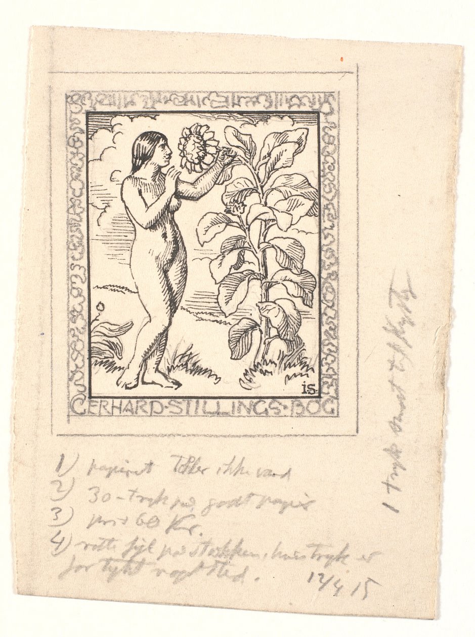 Boceto de exlibris para Gerhard Stilling de Joakim Frederik Skovgaard