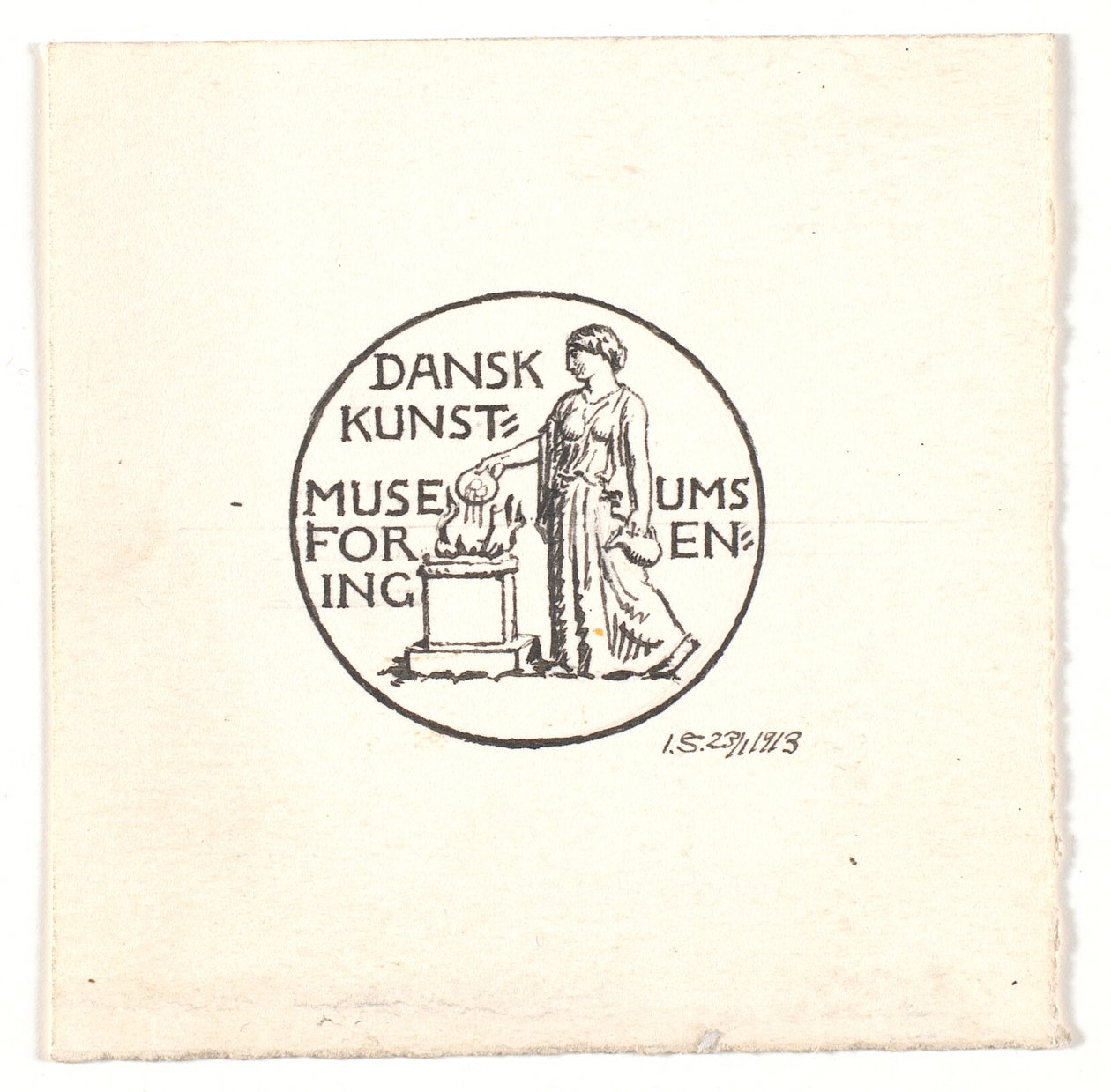 Boceto para viñeta para la Asociación de Arte del Museo Danés de Joakim Frederik Skovgaard