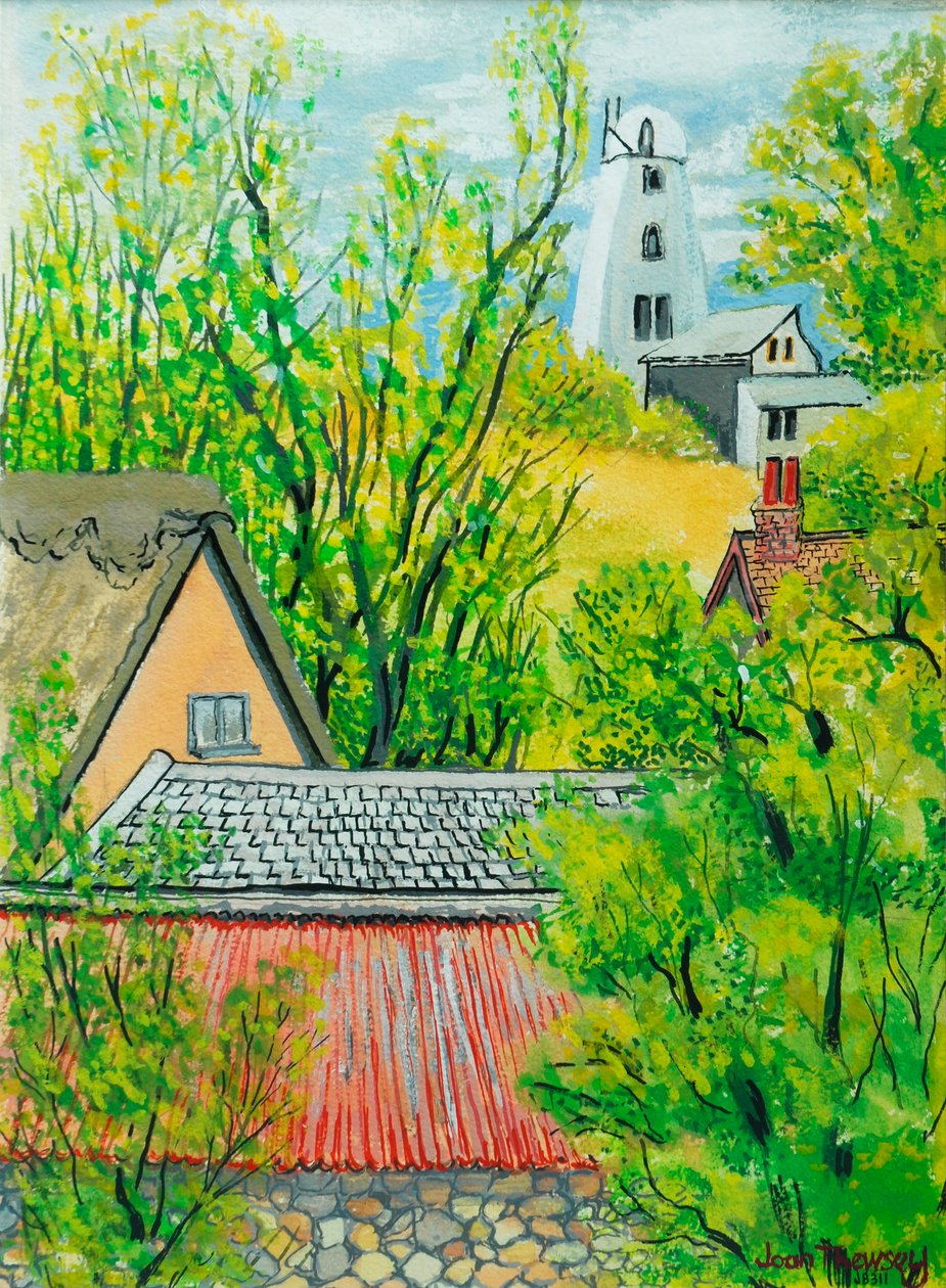 Vista desde la ventana de Cynthia, Dalham, Suffolk de Joan Thewsey