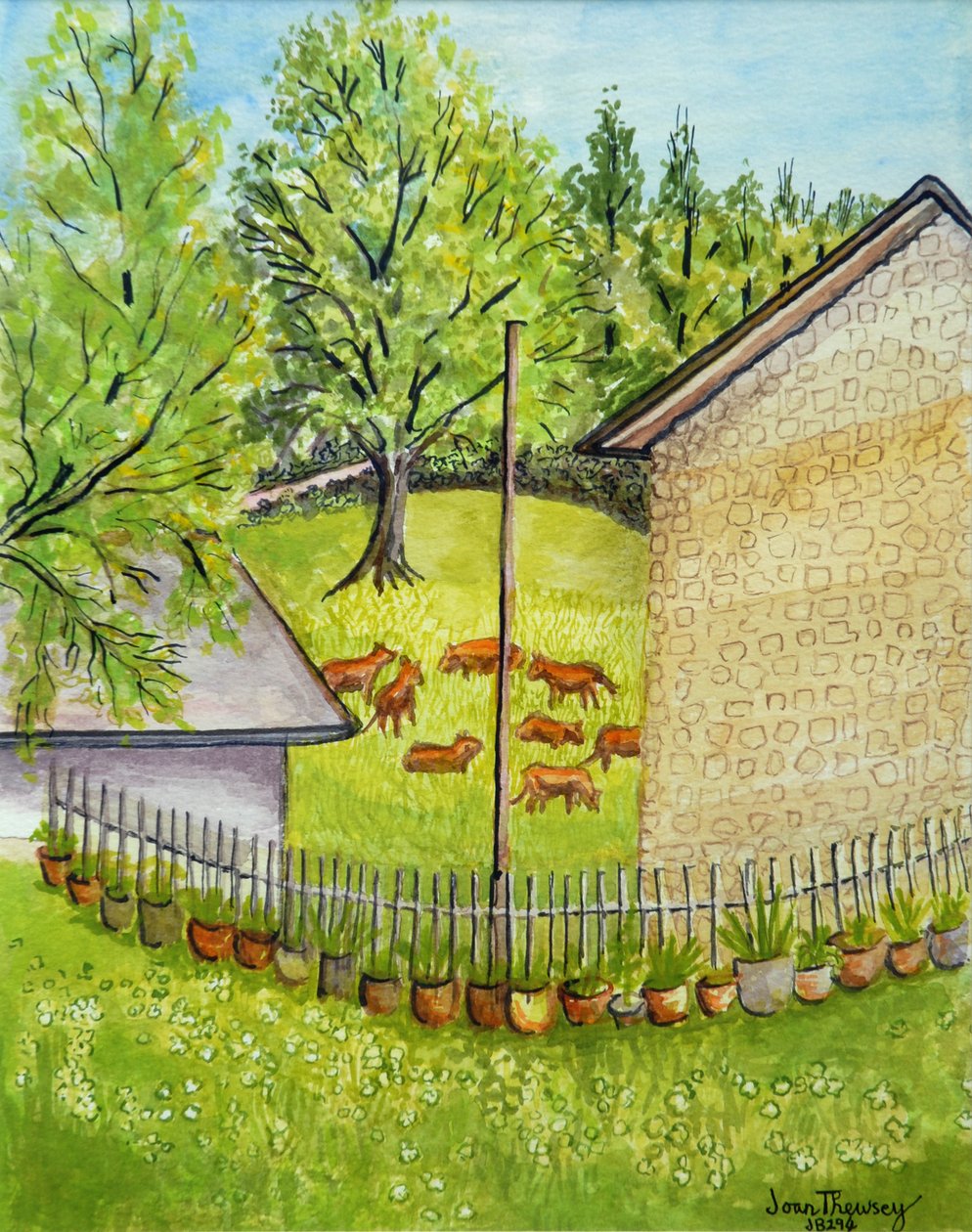Vista desde el Jardín de Ruth, Limousin, Francia de Joan Thewsey