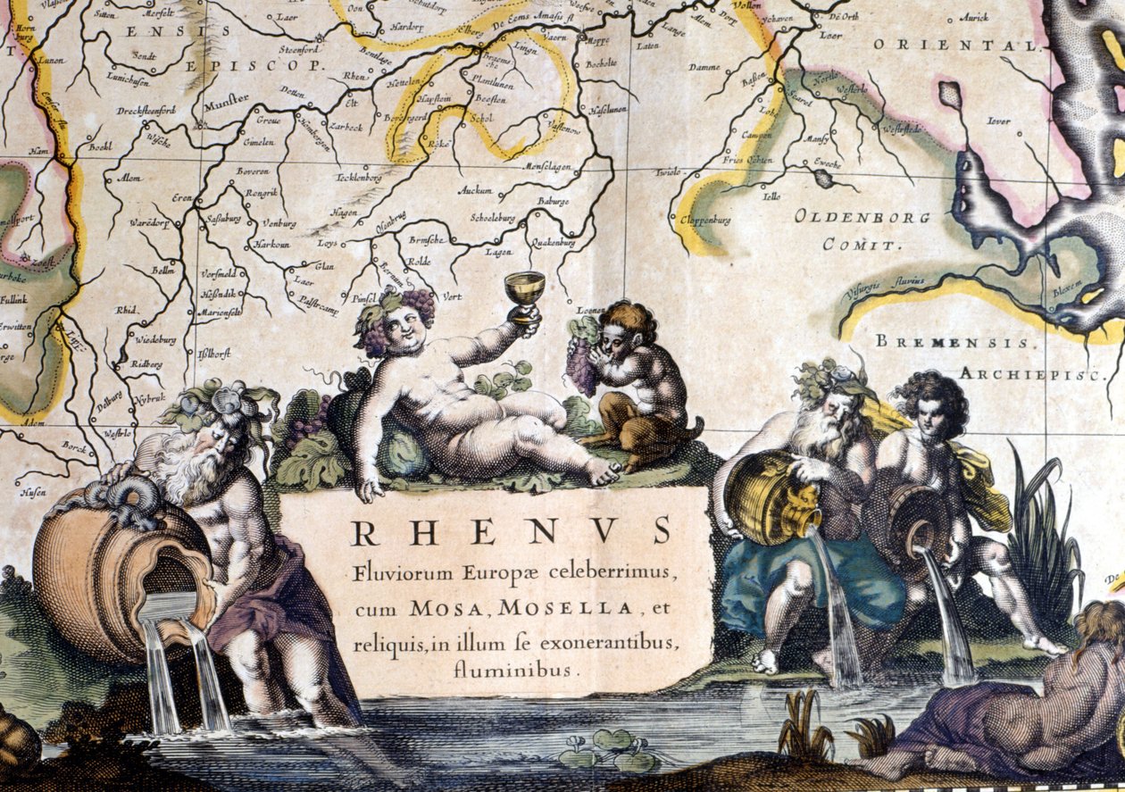 Alegoría del Rin en “Atlas Novus” de Joan Blaeu