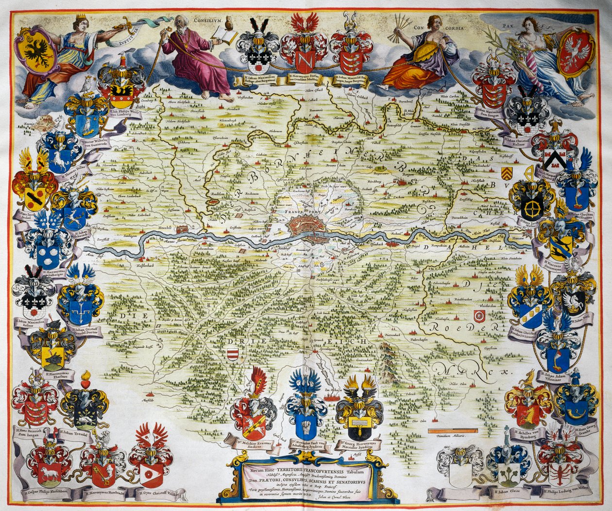 Frankfurt y su territorio, del Atlas Maior de Joan Blaeu