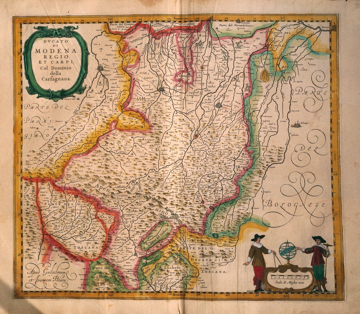 Mapa de Módena del Theatrum civitatum et admirandorum Italiae de Joan Blaeu de Joan Blaeu
