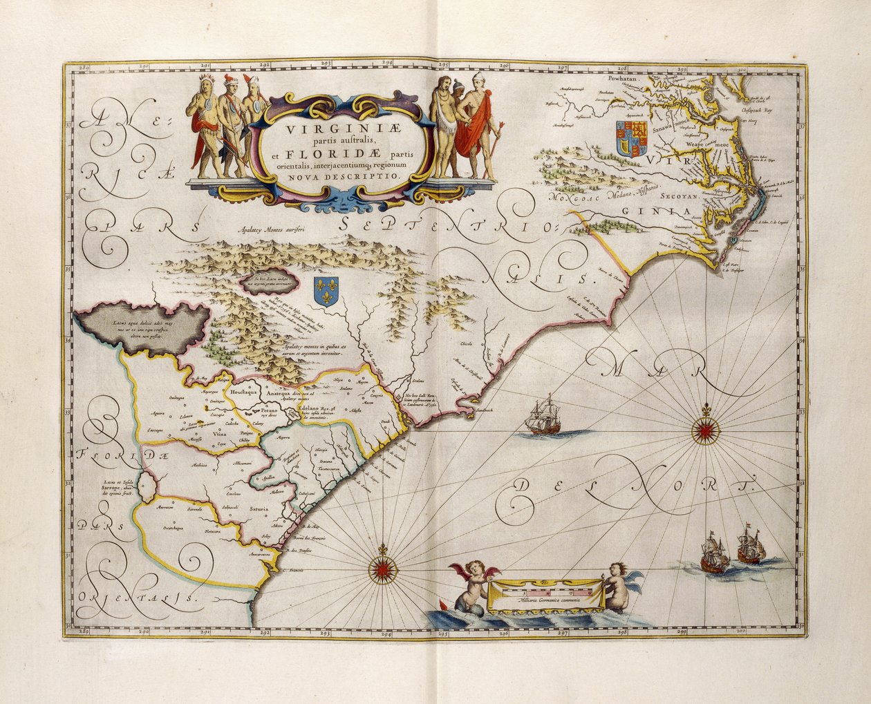 Mapa de Virginia y Florida, 1667 de Joan Blaeu