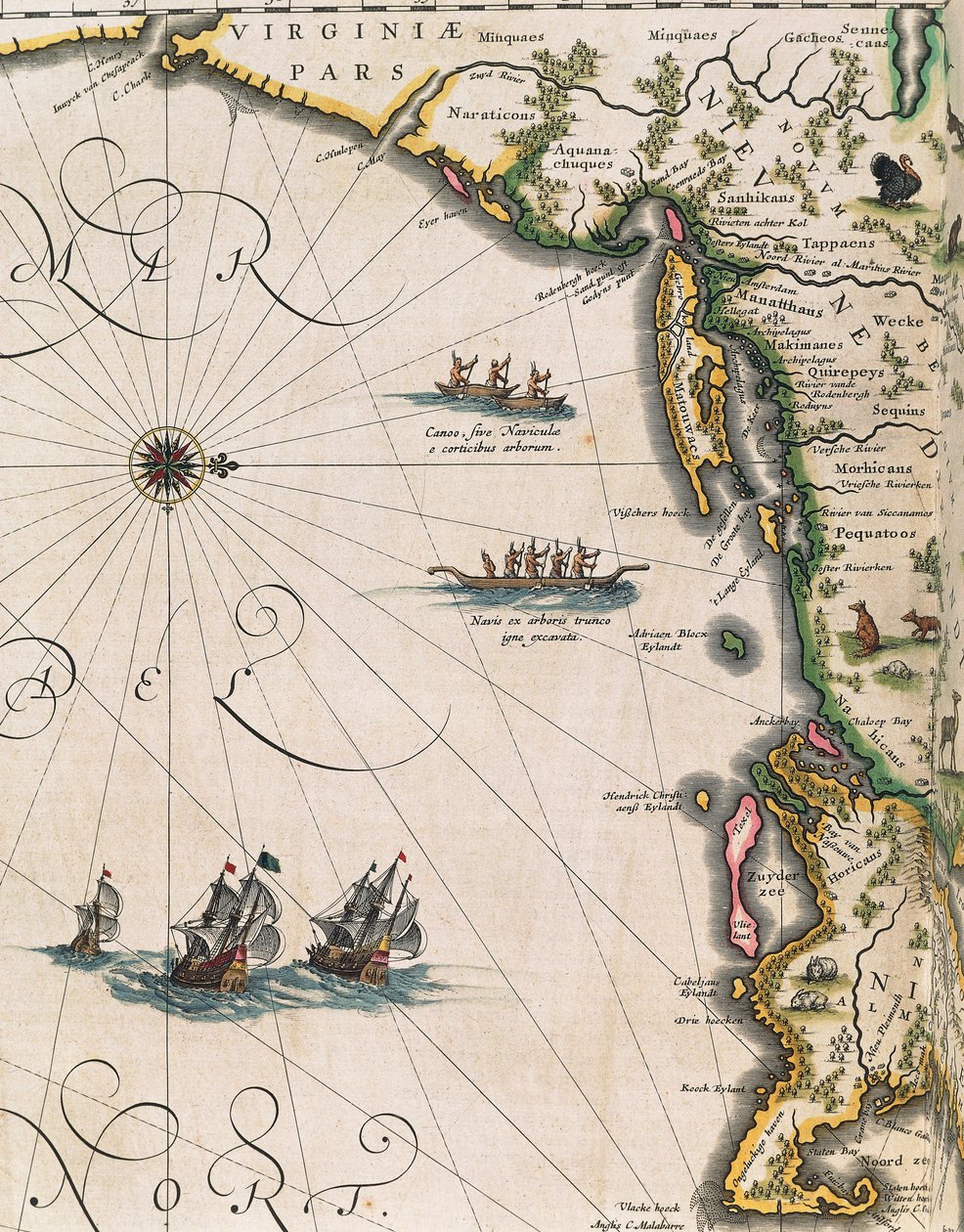 Mapa de la costa de Virginia, del Theatrum Orbis Terrarum por Joan Blaeu de Joan Blaeu