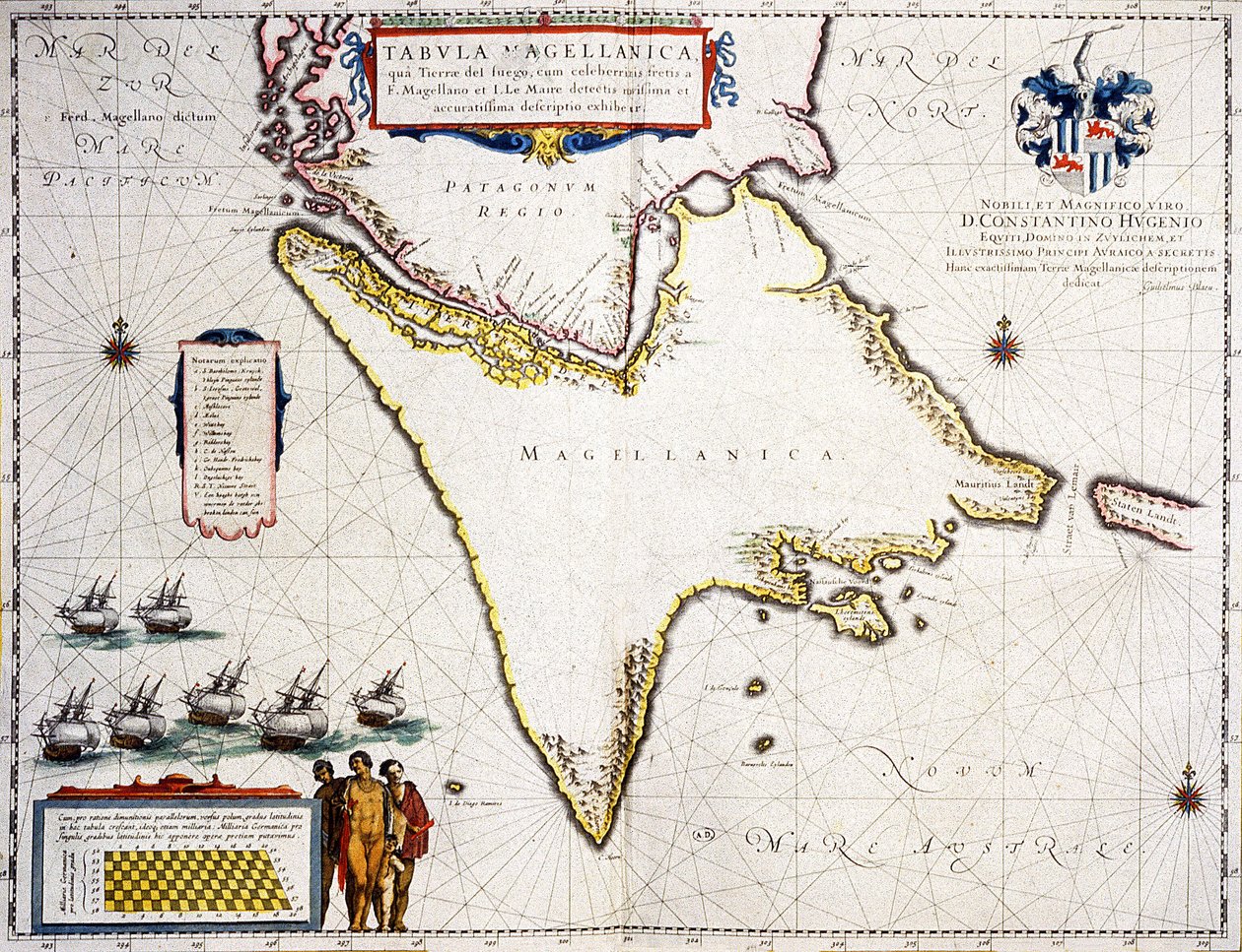 Tabula Magellanica : mapa del estrecho de Magallanes de Joan Blaeu
