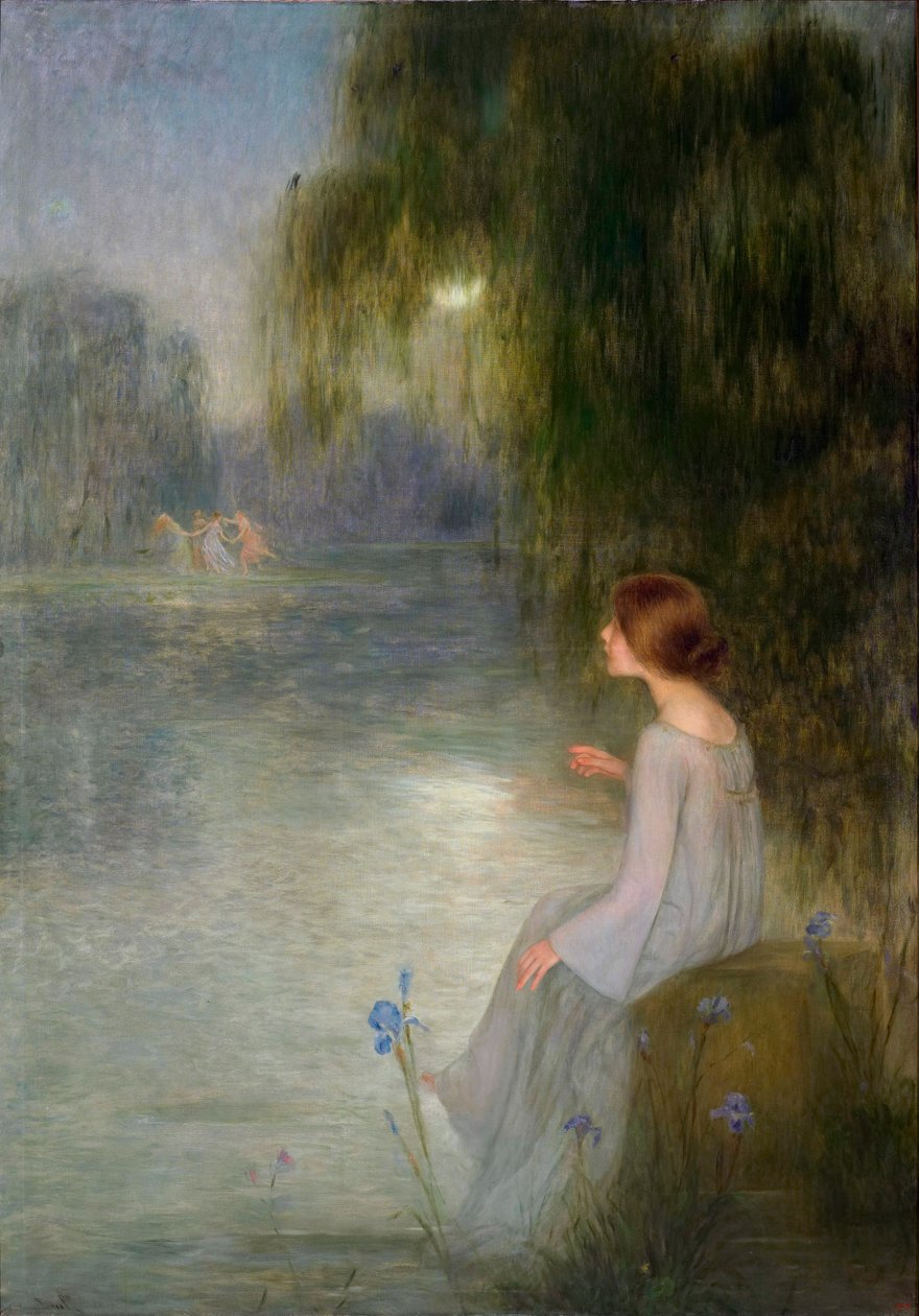 Reve - Sueño - Pintura de Joan Brull (1863-1912) - c. 1905 - Óleo sobre tela - simbolismo - 200x141 - Museu Nacional d