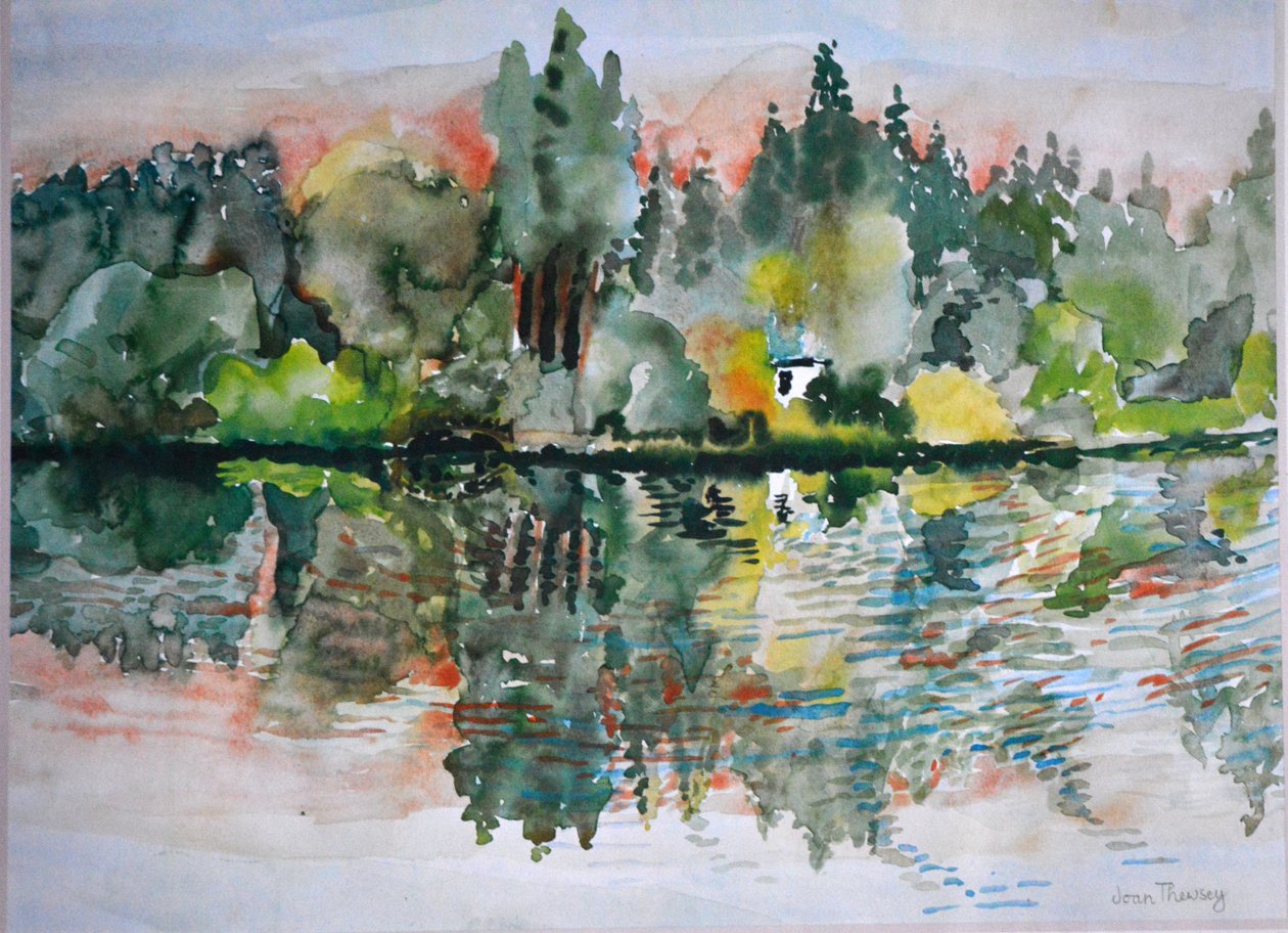 El lago al atardecer, Bremes les Ardres, 2000 de Joan Thewsey