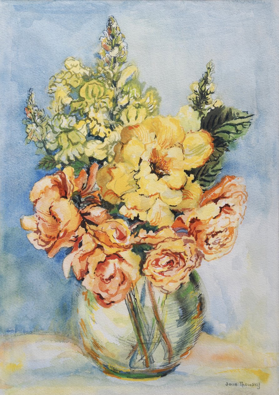 Rosas amarillas y antirrinos, 2001 de Joan Thewsey