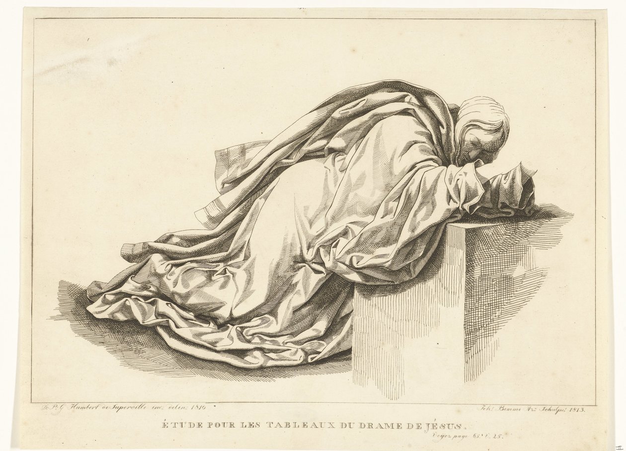 Figura de la derecha
Estudio para las pinturas del drama de Jesús (título en el objeto) de Joannes Bemme
