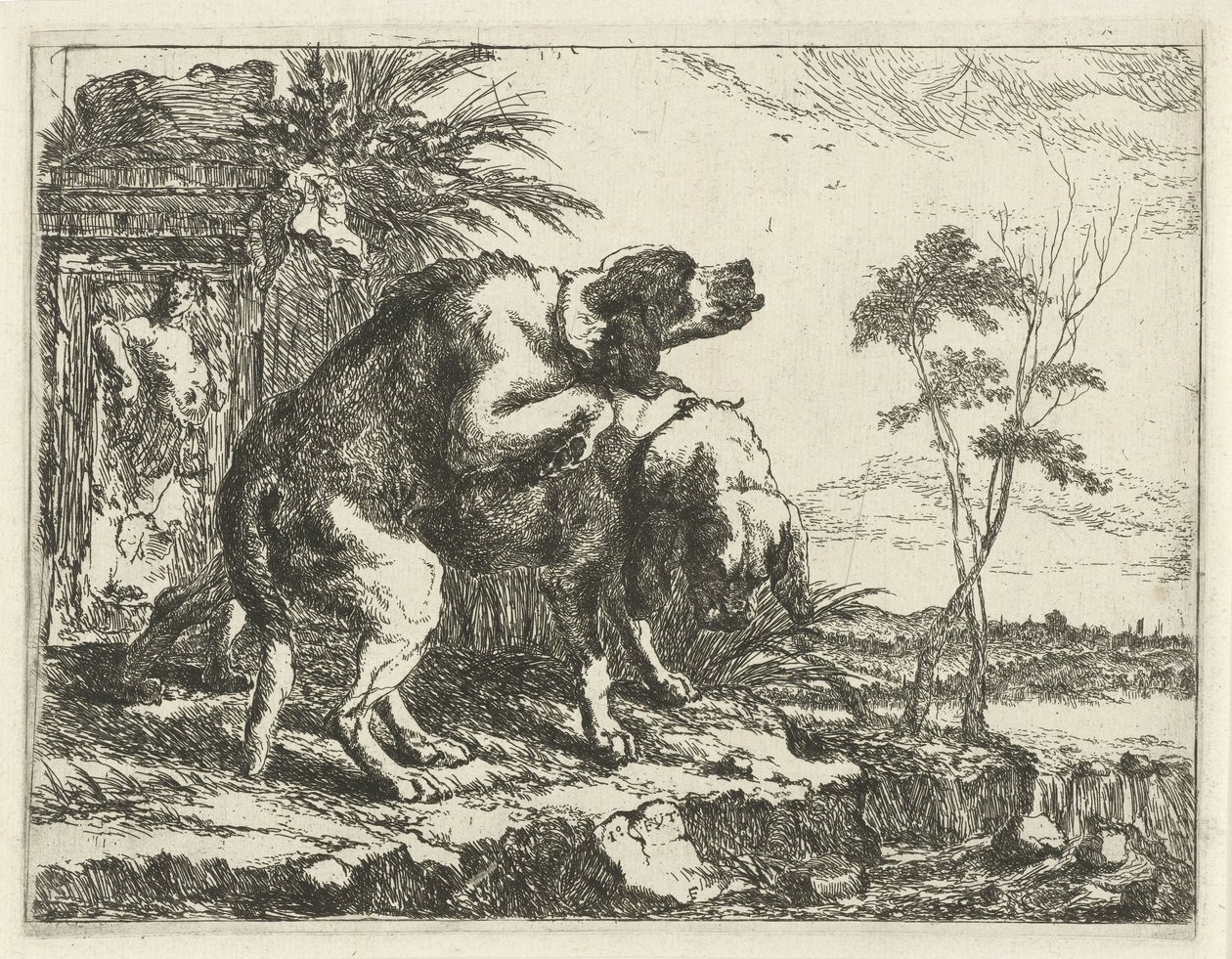 Dos perros de apareamiento Perros (título de la serie) de Joannes Fijt