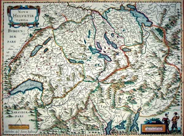Nuevo mapa de Suiza de Joannes Jansson