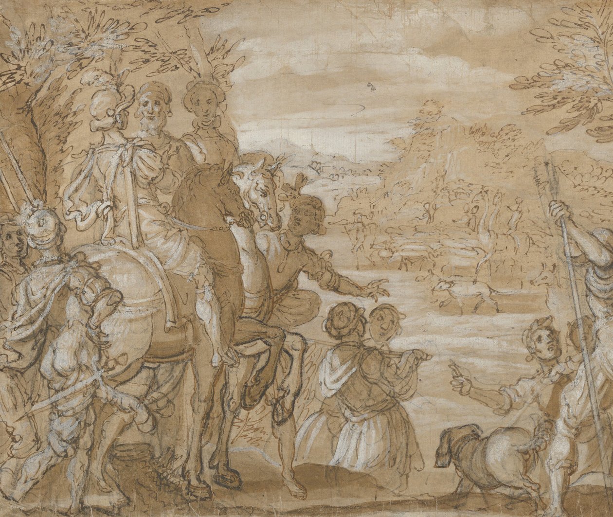 Una partida de caza, ca. 1555-65 de Joannes Stradanus