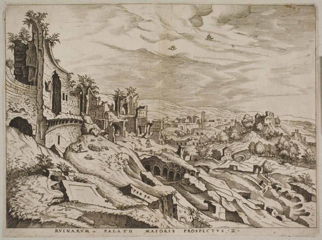 Segunda vista de las ruinas en la colina Palatina de Joannes van Doetecum I