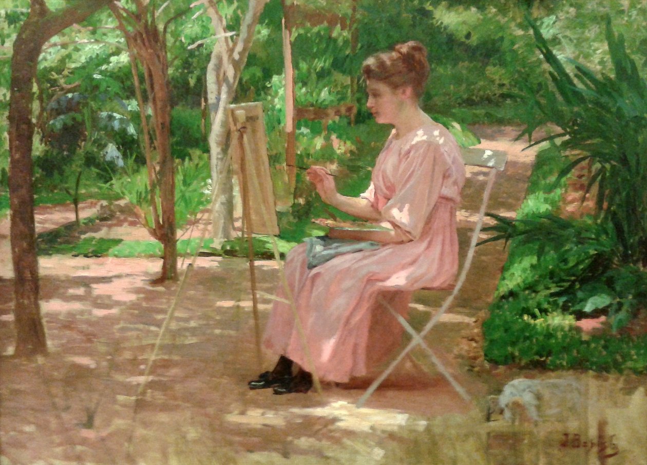 Mujer pintando de Joao Batista da Costa