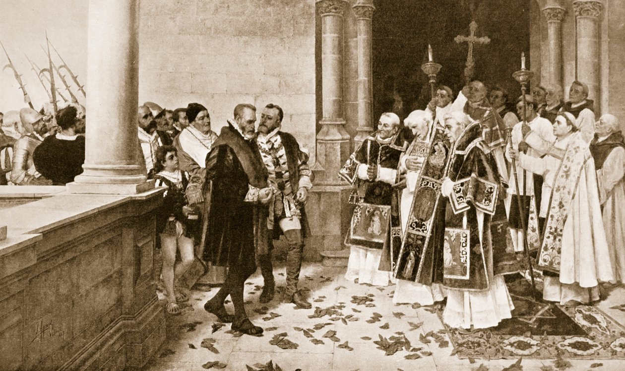 Carlos V Entrando en un Monasterio en San Yuste de Joaquin Agrasot y Juan