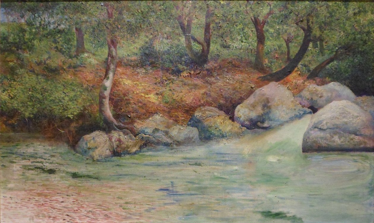 Paisaje con bosque y río de Joaquín Clausell