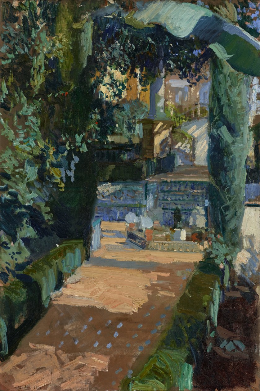 Patio de las Doncellas, Alcázar, Sevilla, 1910 de Joaquín Sorolla