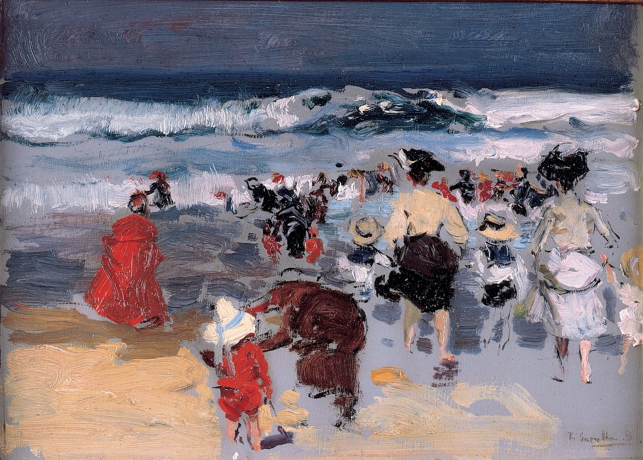 Playa en Biarritz de Joaquín Sorolla