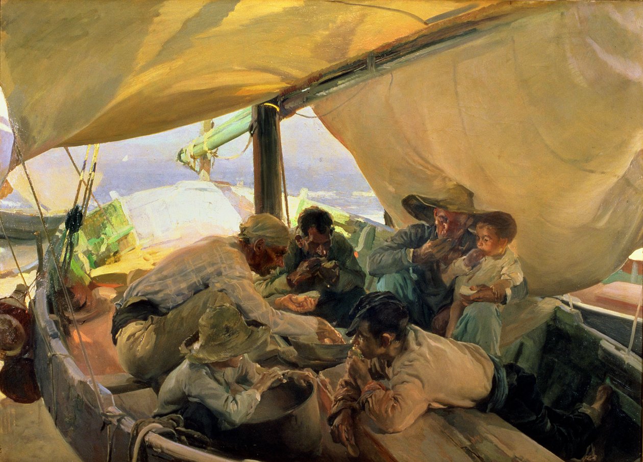 Comida en el barco de Joaquin Sorolla y Bastida