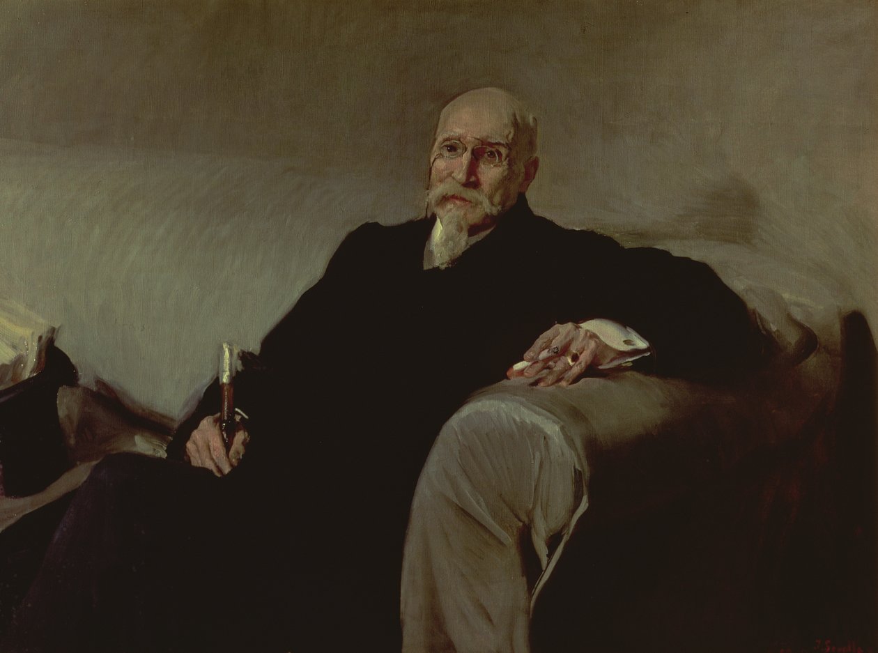 Retrato de José Echegaray y Eizaguire (1832-1916) Matemático y dramaturgo español de Joaquin Sorolla y Bastida