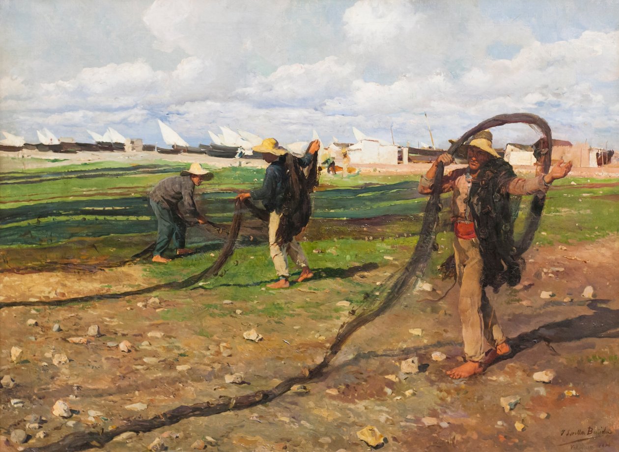 Tirar de las redes de pesca de Joaquin Sorolla y Bastida