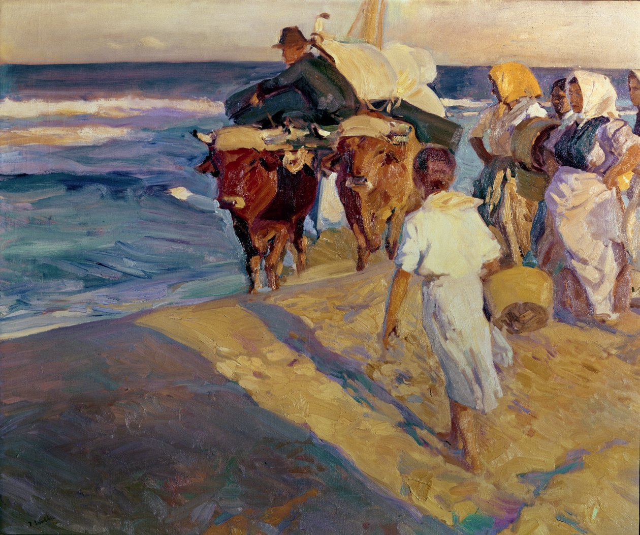 Remolque en el barco, Playa de Valencia de Joaquin Sorolla y Bastida