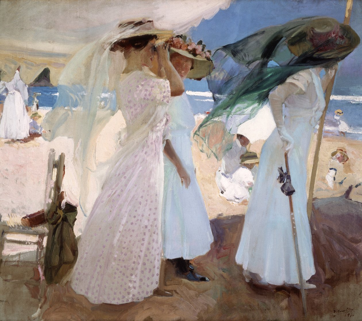 Bajo el toldo, Zarauz de Joaquin Sorolla y Bastida