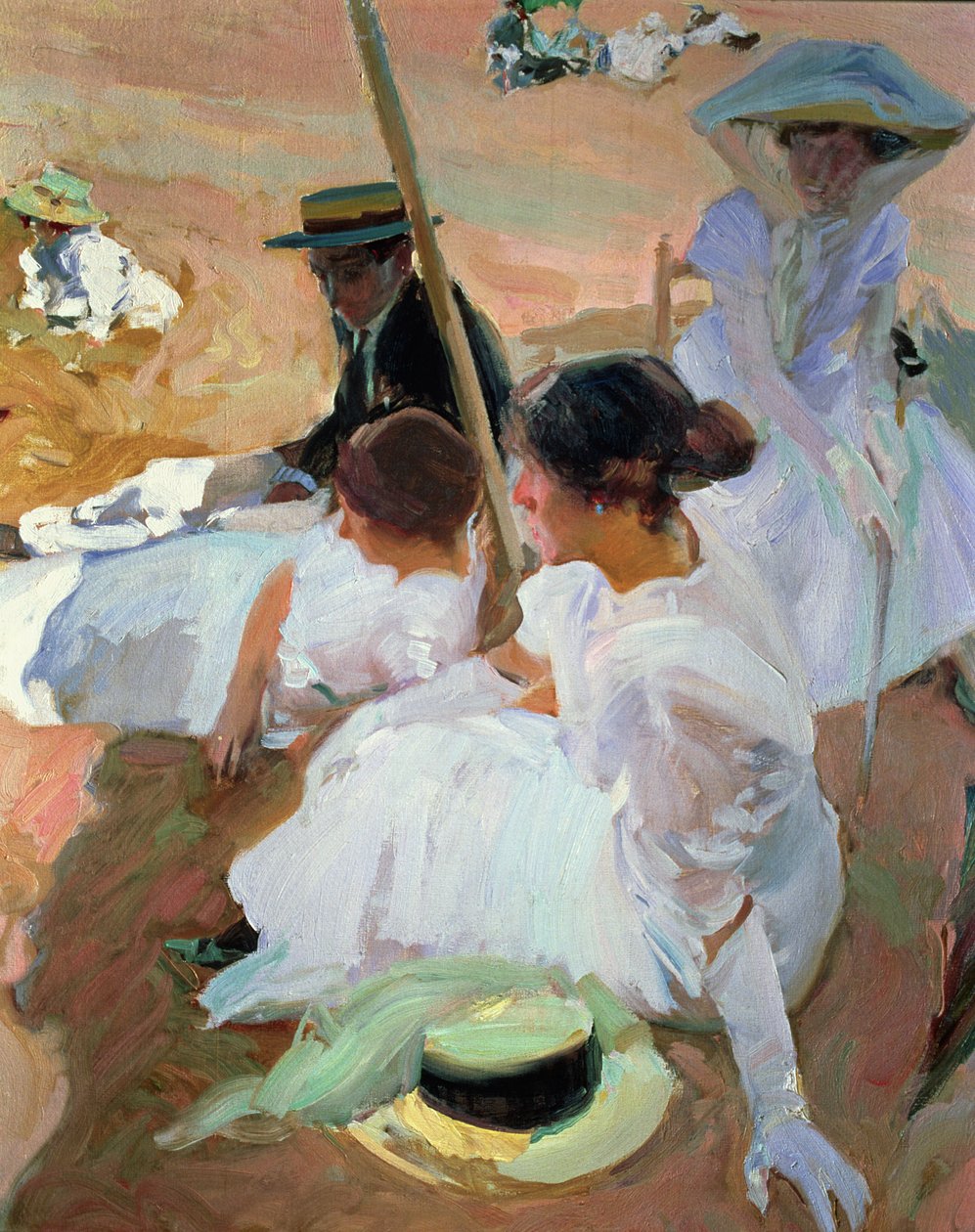 Bajo el parasol, Zarauz de Joaquin Sorolla y Bastida