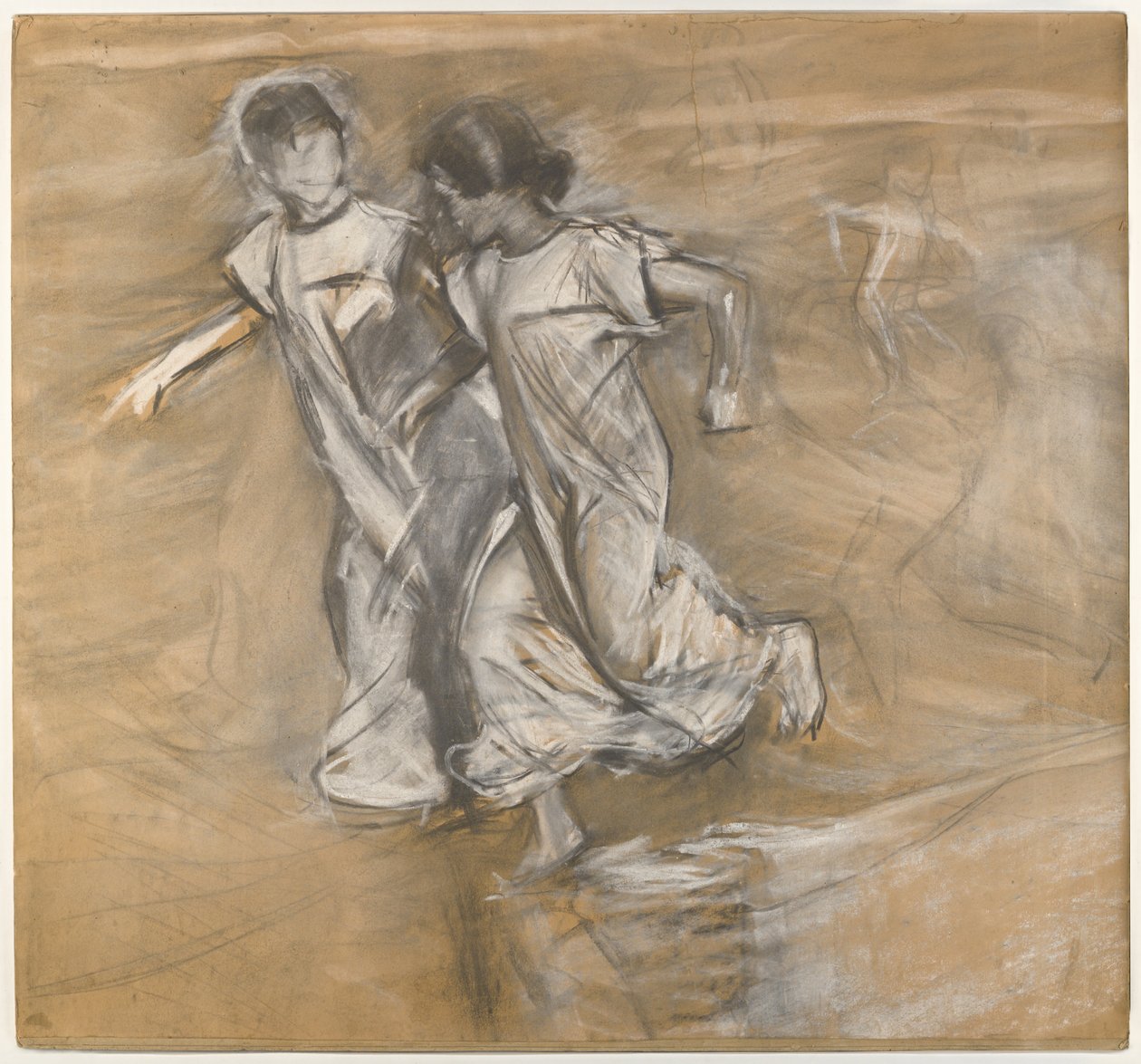 Sin título (Dos chicas de blanco corriendo del brazo) de Joaquín Sorolla