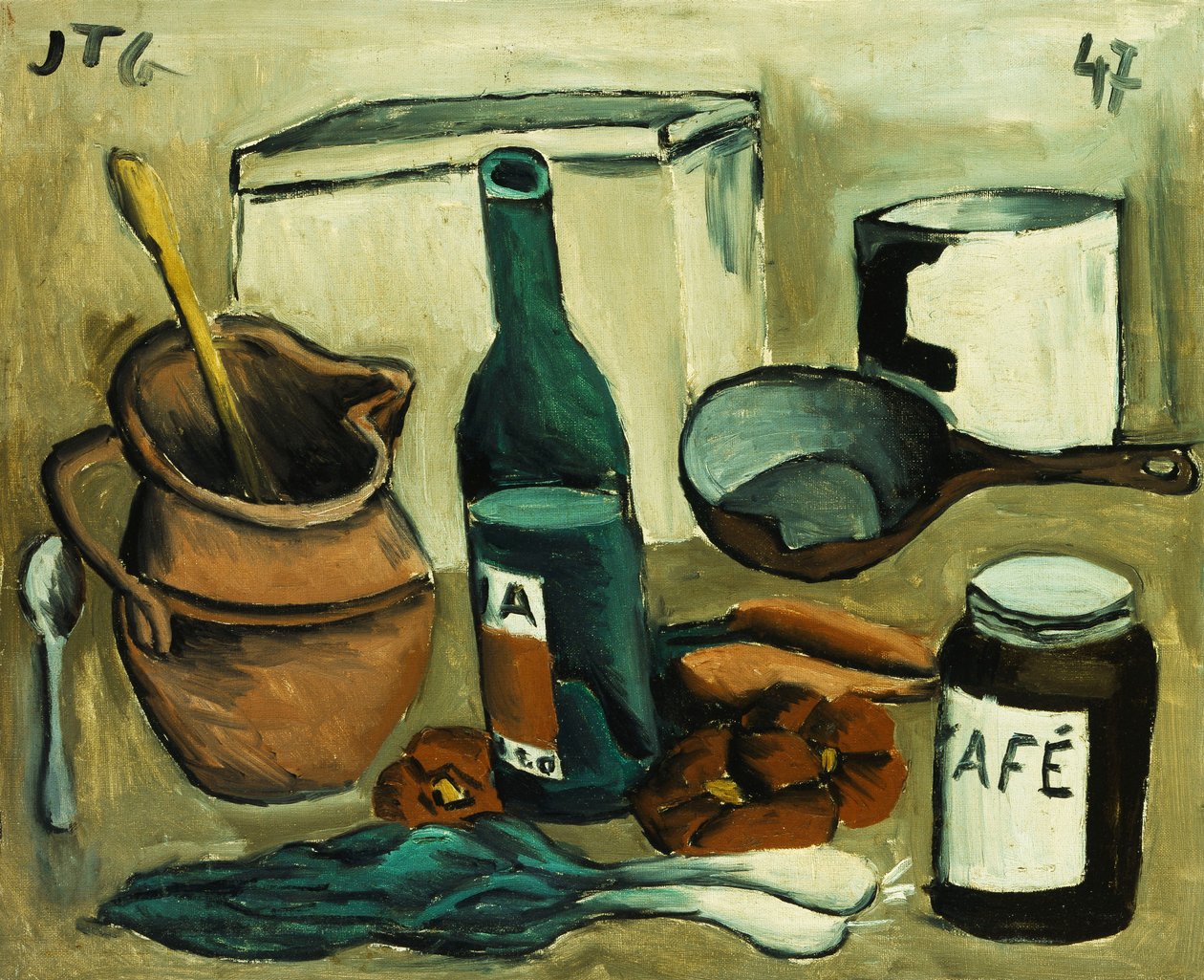 Still-life; Box of Seven Items; Naturaleza Muerta, Caja de Carton a Siete Tonos de Joaquin Torres Garcia